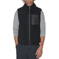 Bass Outdoor Men’s Coastal Regular-Fit Full-Zip Fleece Vest, Black, XX-Large