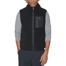 Bass Outdoor Men’s Coastal Regular-Fit Full-Zip Fleece Vest, Black, XX-Large