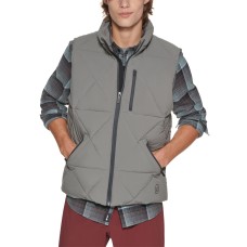 Bass Outdoor Men’s Glacier Hiking Diamond Quilted Vest, Gray, Medium