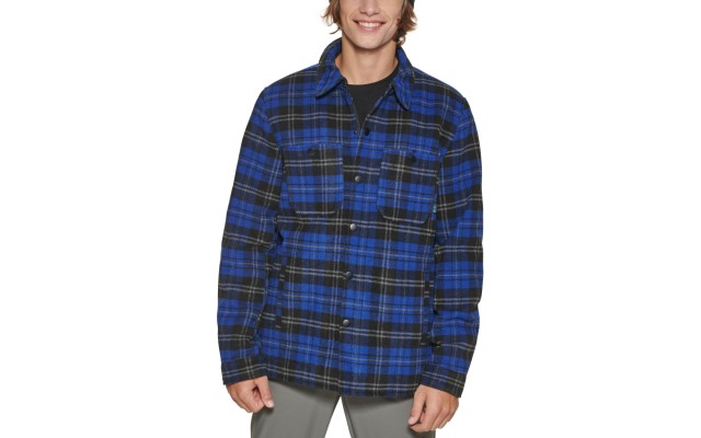  Men’s Mission Plaid Field Jacket, Blue/Black, Small