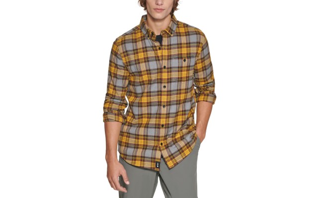  Mens Spruce Creek Regular-Fit Stretch Plaid Flannel Shirts, X-Large