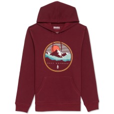 Bass Outdoor Men’s Wilfork Graphic Hoodie, Burgundy, S