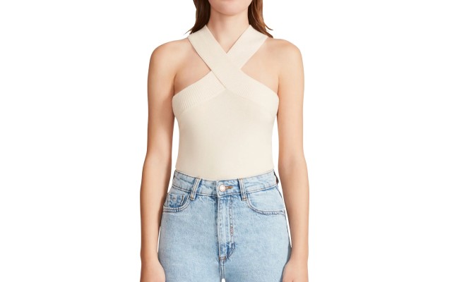  Womens Top Floor Bodysuit, Bone, Medium