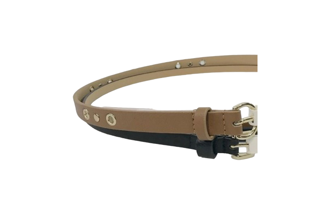  Womens 2pc Belt Black/Brown, XL