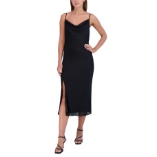 BCBGeneration Women’s Cowl Neck Sleeveless Midi Dress, Black, Small