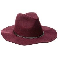 BCBGeneration Women’s Delicate Chain Flannel Panama Hat, Wine, One Size