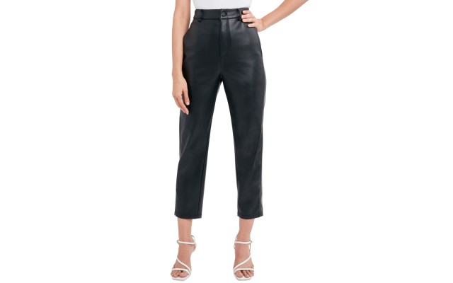  Womens Faux-Leather Pants, Black/S