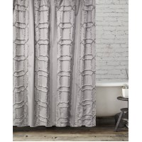 Bcbgmaxazria Clip Cube Tufted Shower Curtain Bedding, Grey, 72×72