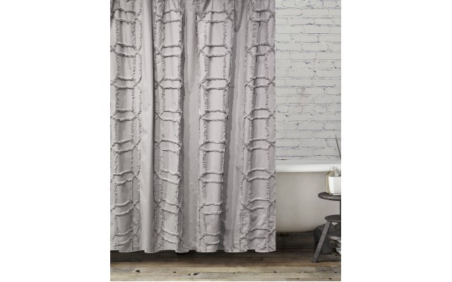 Clip Cube Tufted Shower Curtain Bedding, Grey, 72×72