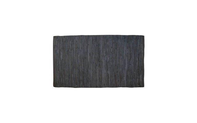 Leather Stripe 27″ x 45″ Accent Rug Bedding, Gray