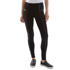 Bcx Juniors’ Faux-Leather-Trim Ponte-Knit Pants, Black/L
