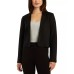  Juniors’ Notched Collar One-Button Cropped Jacket, Black, XL