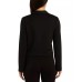  Juniors’ Notched Collar One-Button Cropped Jacket, Black, XL