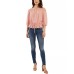  Juniors’ Off-The-Shoulder Top, Blush, Medium