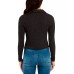  Juniors’ Raised-Knit Ruched Top, Charcoal, Small