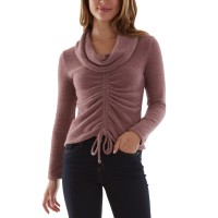 Bcx Juniors’ Ruched-Front Cowl Neck Blouse, Mauve, Large