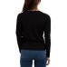  Juniors’ Twist-Front Split-Sleeve Top, Black/M