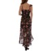  Womens Juniors’ Asymmetrical High-Low Dress, Black/S