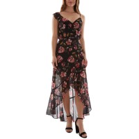 Bcx Womens Juniors’ Asymmetrical High-Low Dress, Black/S