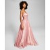  Womens Juniors’ Embroidered-Corset Gown, Pink/7