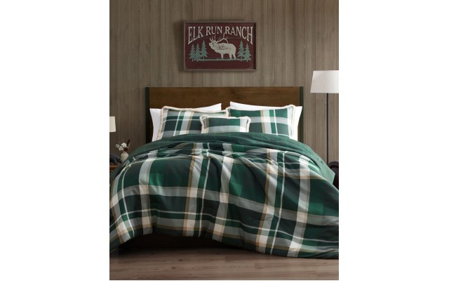  Curtis Plaid Reversible Comforter Set – Queen – Green