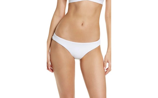  Virtue Women’s Adela Ruched Hipster Bikini Bottom, White, X-Small