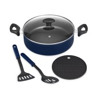 Bella 5-Pc. Nonstick Everyday Pan Set, Navy