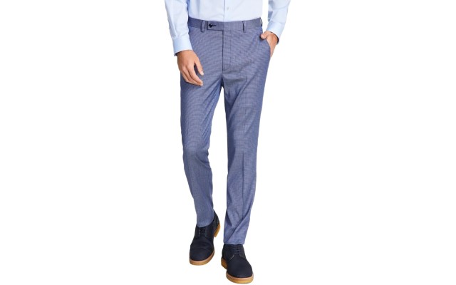  Men’s Skinny-Fit Stretch Suit Pants,Blue Neat, 30×32