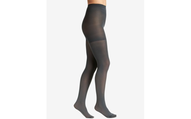 Womens Luxe Opaque Control Top Tights, Gray, Medium