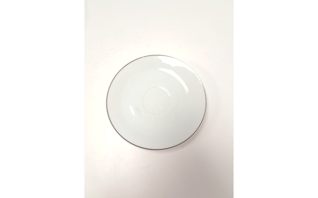  Diamond Tea Saucer, 6in, White