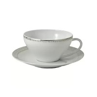 Bernardaud Top Tea Cup and Saucer, White, Tea Cup and Saucer