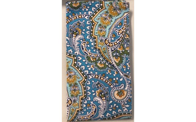 The Ultimate Pocket Square Aqua Paisley