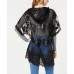 Betsey Johnson Crystal Garden Hooded Kimono, Black, One Size