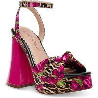 Betsey Johnson Women’s Brylie Heeled Sandal, Leopard Floral, 6