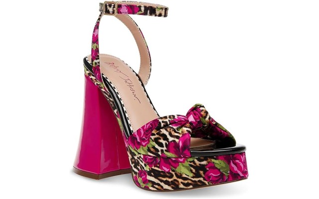  Women’s Brylie Heeled Sandal, Leopard Floral, 6