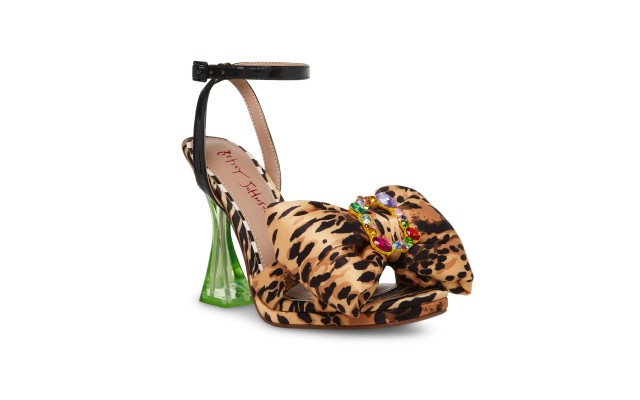  Women’s Pollie Printed Heel with Large Puffy Bow Pumps, Leopar, 5.5M