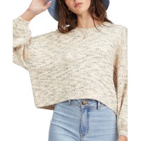 Billabong Juniors’ Party Waves Cropped Sweater, Antique White, Small