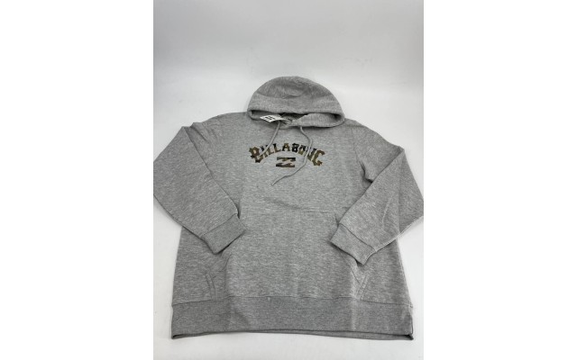 Billabong Mens Arch Fill Pullov Gray Heather Medium Print