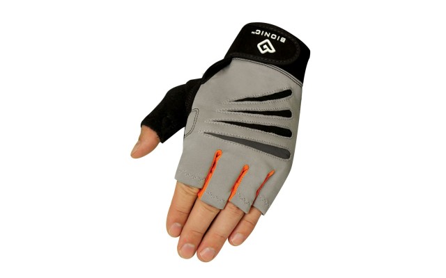  Men’s Fingerless Cross Training Fitness Gloves, Gray, Medium