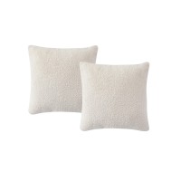 Birch Trails Solid Sherpa Set of 2 Decorative Pillows, 18″ X 18″, Beige, 18