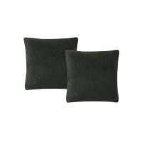 Birch Trails Solid Sherpa Set of 2 Decorative Pillows, 18″ X 18″, Green, 18