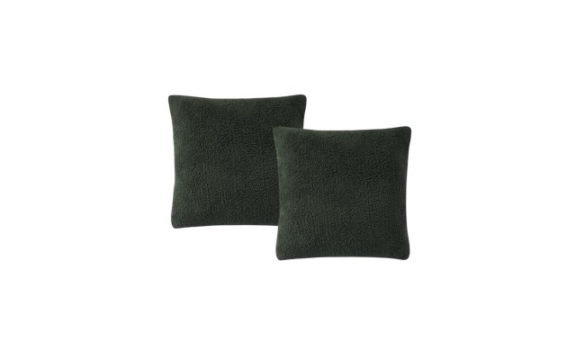 s Solid Sherpa Set of 2 Decorative Pillows, 18″ X 18″, Green, 18