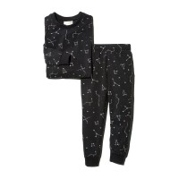 Bloomie’s Baby Unisex Constellation Print Tee ; Constellation Print Pants Pajama Set, Black, 18-24 Months