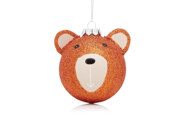 Bloomingdale’s Glass Bear Head Ornament