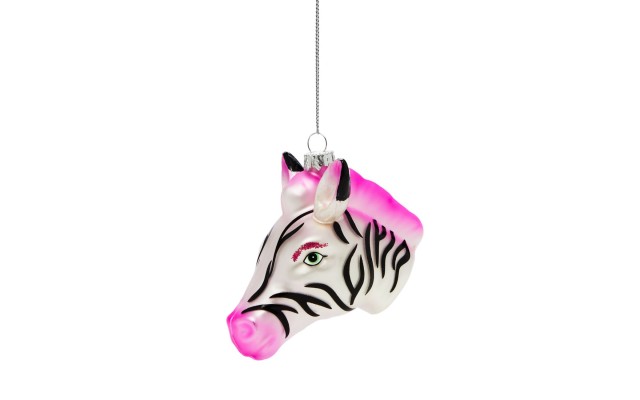 Bloomingdale’s Glass Zebra Head Ornament, Multi