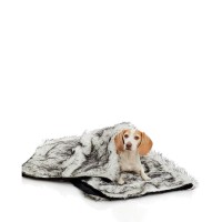 Bloomingdale’s Pet Faux Fur Pet Throw, Black/White, 50 x 60