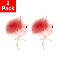 Bloomingdale’s Pink Flamingo Glass Ornament, Pink - Set of 2