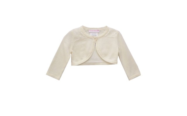  Baby Girls Lace-Trim Cotton Cardigan