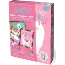 Box CanDIY Totally Deco String & Pompoms Art Set by Handstand Kids, Pink, 4 oz