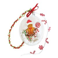 Box Candiy Totally Santa Ornament Set, Santa Gingerbread Village Ornament, 9.06
